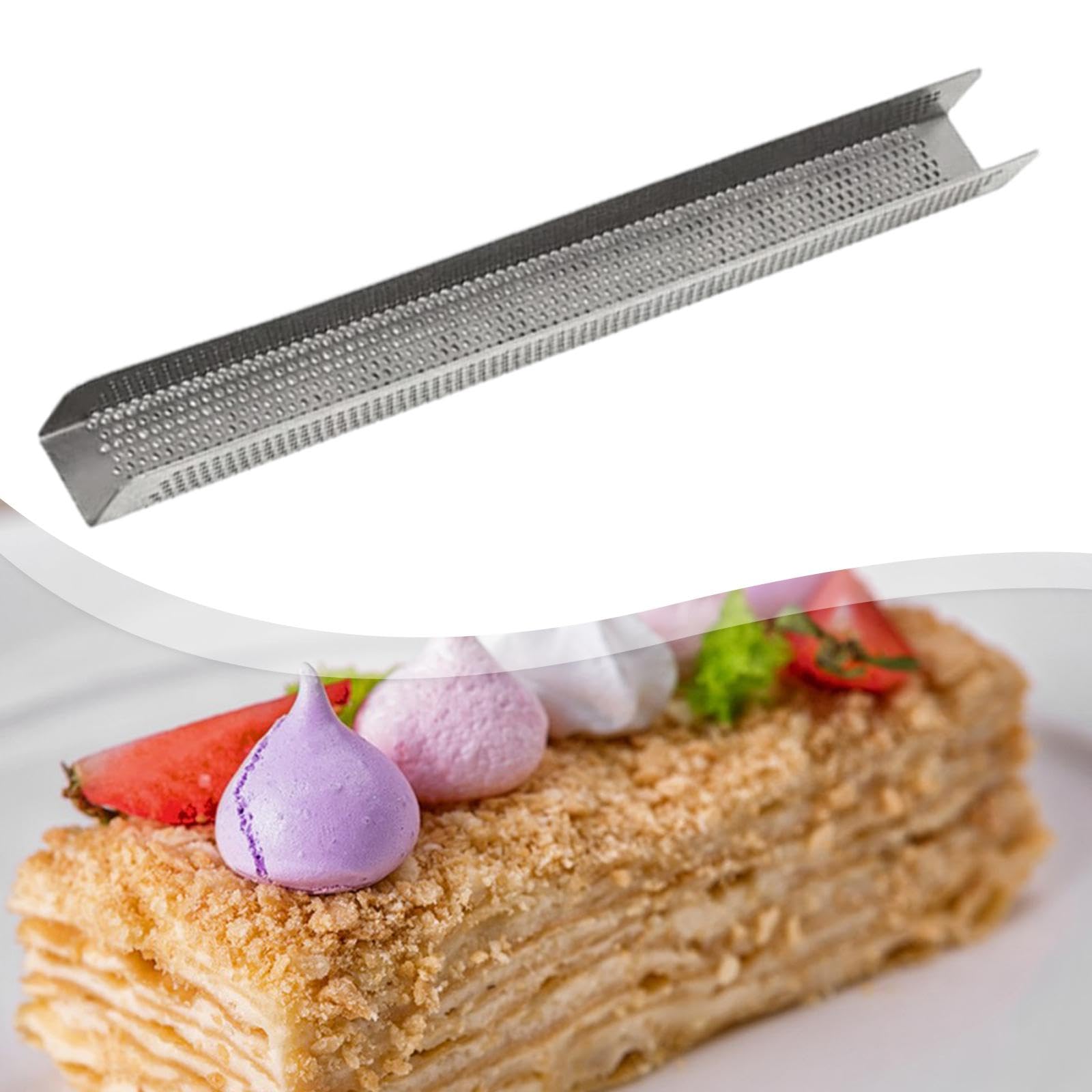 Stampo per Biscotti Antiaderente in Acciaio Inox a Forma di Teglia per Torta Perforata a Forma di Pasta, Resistente E Adatto, 25 Cm X 2 Cm X 2 Cm