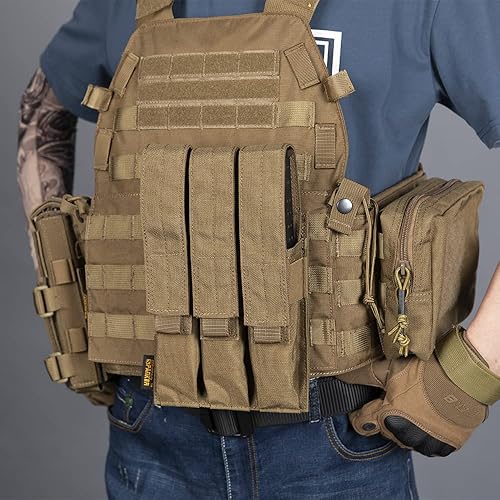 Miniatura 6 de Excellent Elite Spanker - Portacargadores tácticos de Kriss con parte superior abierta, individualdobletriple, con sistema Molle, para MP7