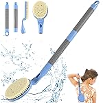 Back Scrubber Anti Slip for Shower, 21.7 Detachable Back Bath Brush for Shower, Back Scrubber, Exfoliation and Improved Skin Health for Elderly with Limited Arm Movement, Disabled (21.7 Blue)