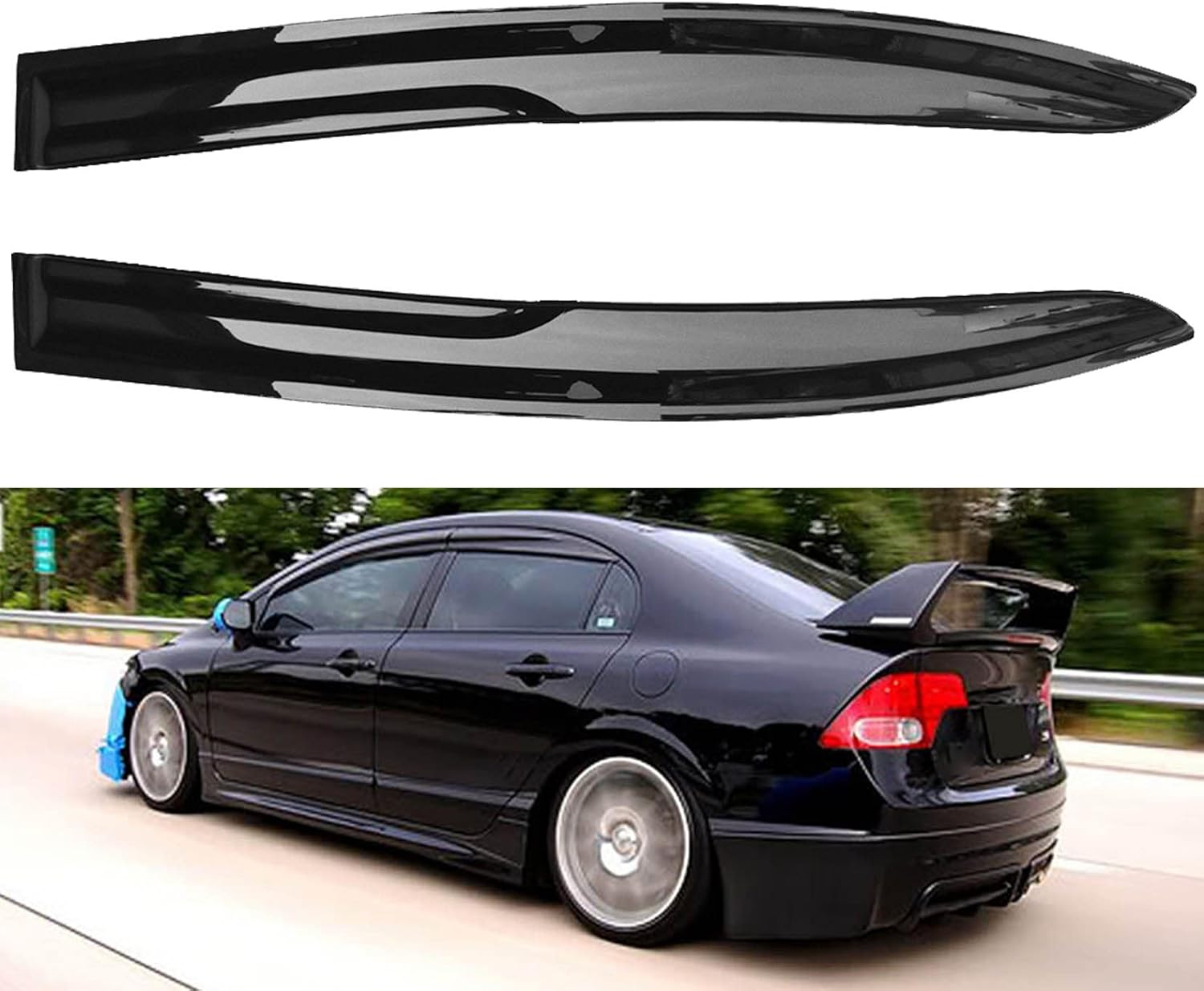 4PCS Side Window Vent Visor Sun Wind Rain Guard Deflectors Outside Mount Replacement for 2006-2011 Civic