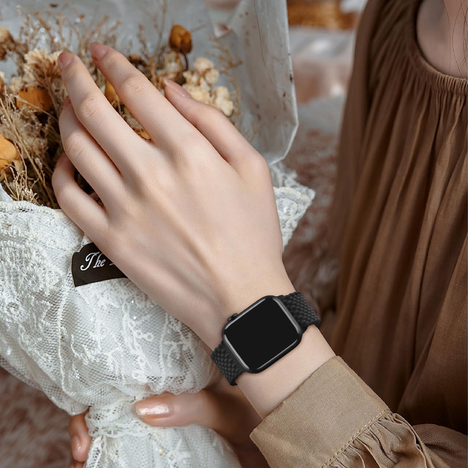 AMSKY Cinturini in Intrecciato Compatibile con Cinturino Apple Watch 40mm 46mm 44 mm 45mm 41mm 42mm 38mm 49mm Donna Uomo, Tessile Cinturino Compatibile con Apple Watch Se Ultra 10 9 8 7 6 5 4 3 2 1