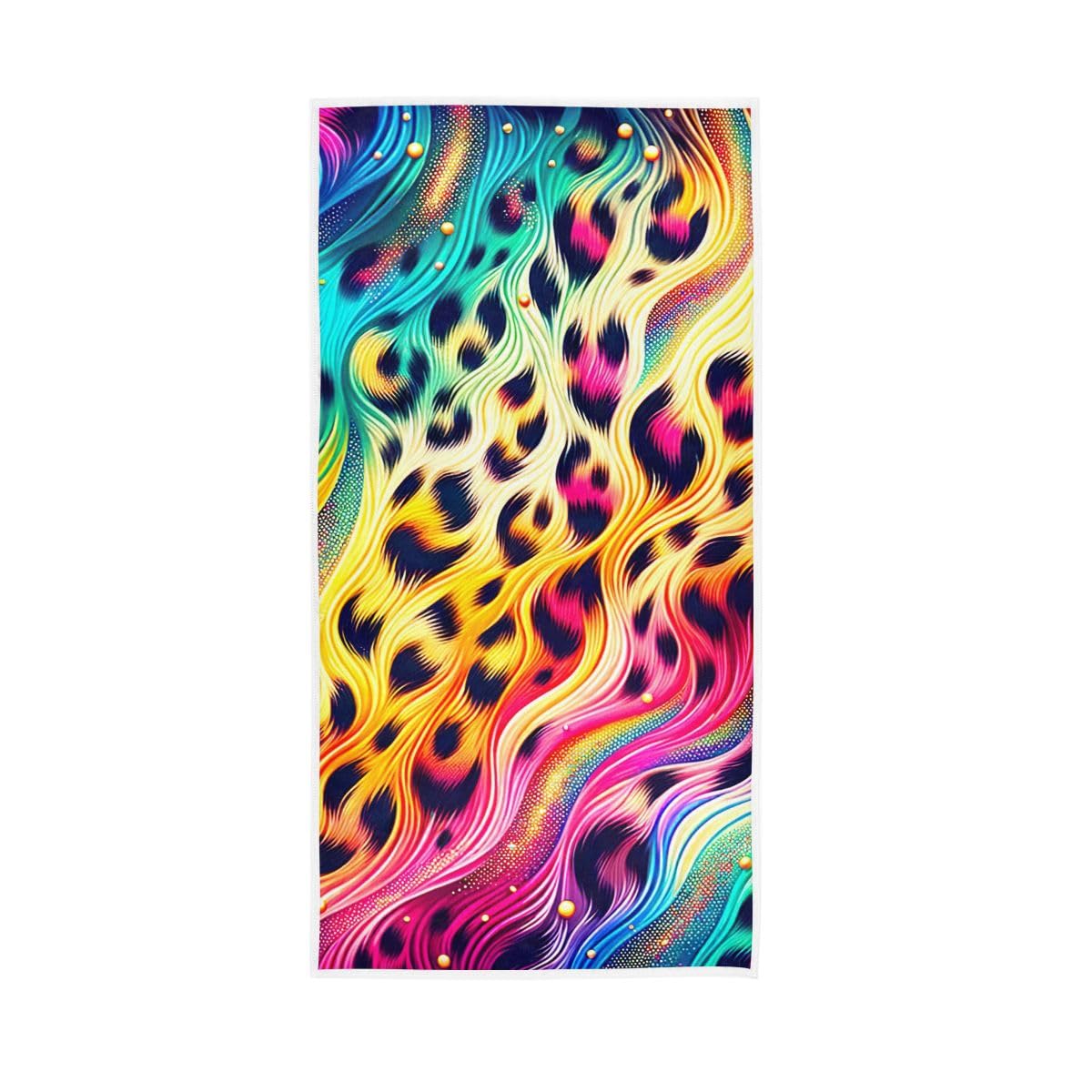 LSRCPD Gradient Colorful Leopard Print Hand Towels and Washcloths for Bathroom, Hand Towels for Bathroom, Travel, Camp, Hotel, Spa 15 x 30 Inches