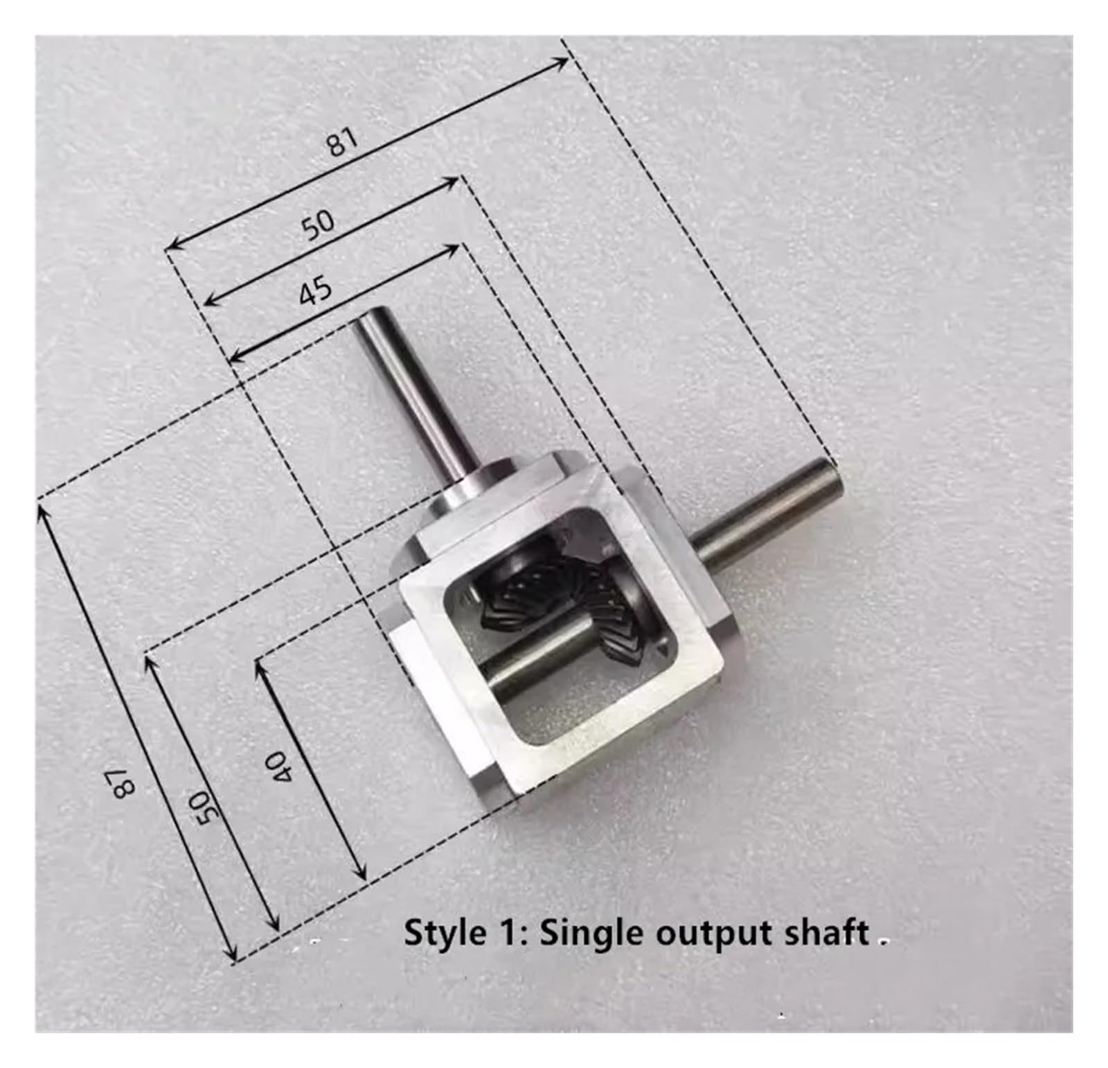 Caja de Cambios de ángulo Recto, Reductor de Engranajes cónicos de ángulo Recto 1:1, 1 m, 20 Dientes y 8 mm(Single-Output)