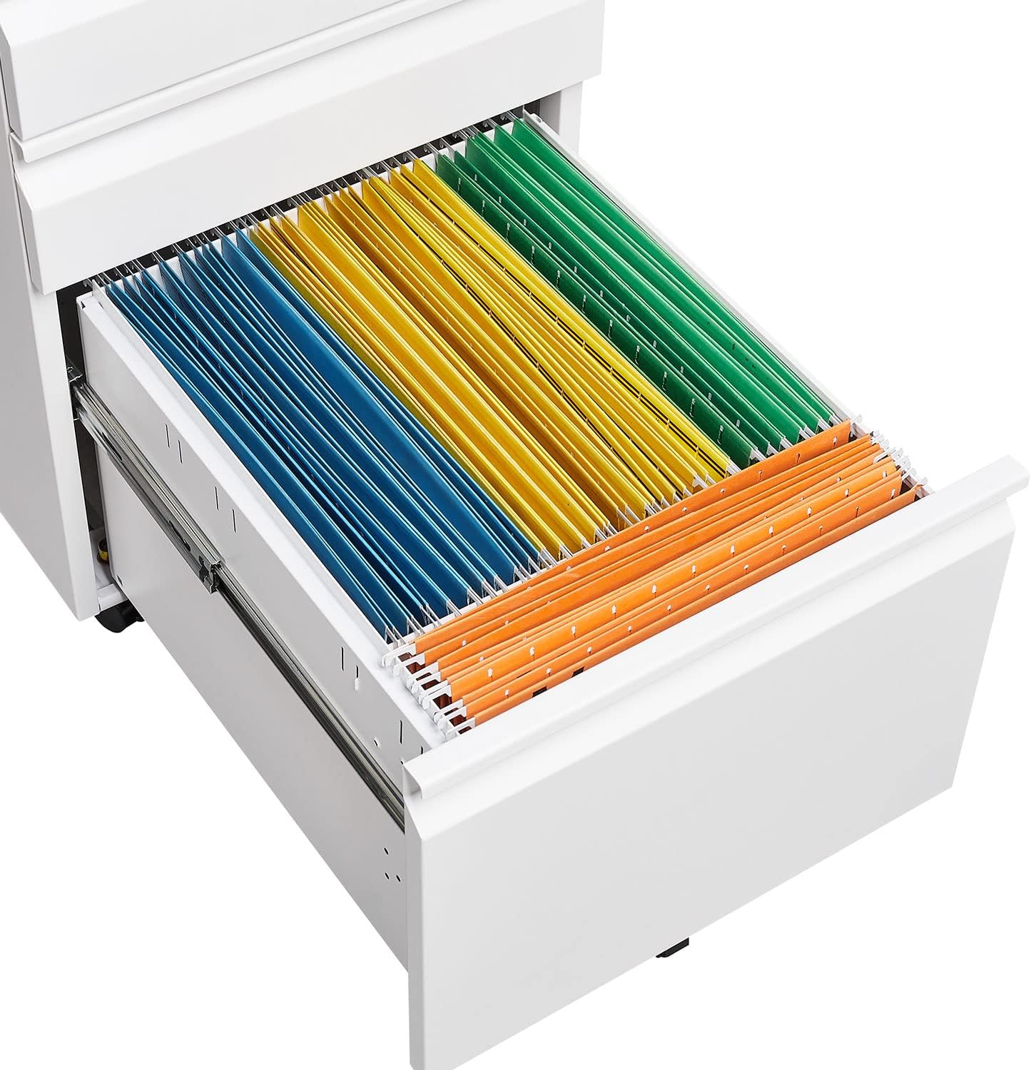 Mobile Office File Cabinet with Deep 3 Metal Drawers with Lock, Under Desk Metal Filing Cabinet for Legal/Letter/A4 File, Rolling Wheels Easy Move (3 Drawers Goose Neck)