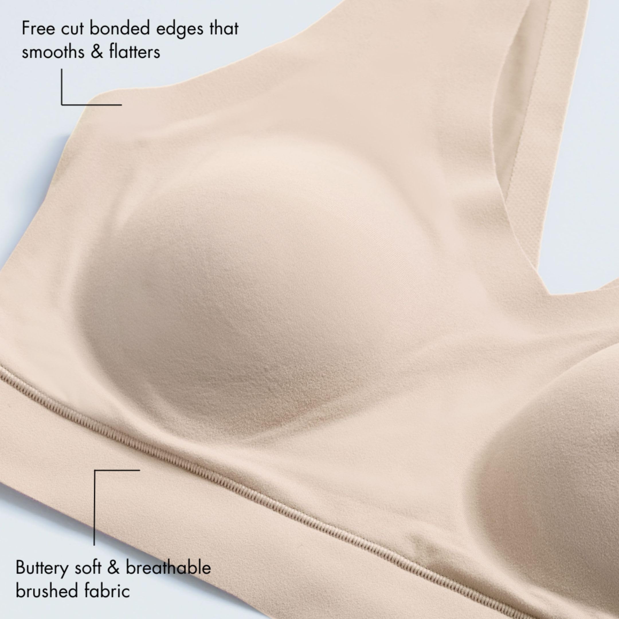 Floatley Cozy Bra Comfort - Brasier sin Costuras de Cobertura Completa sin Varillas con Almohadilla integrada para Mujer