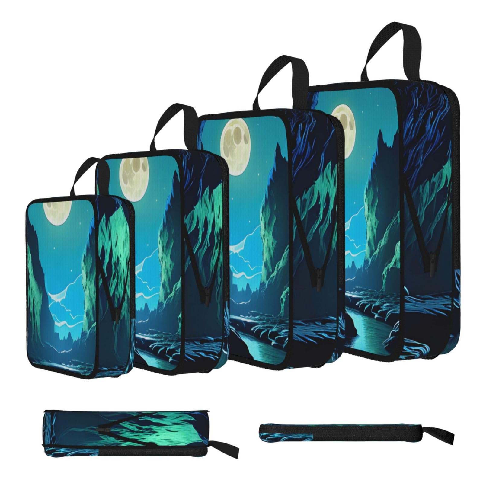Water Moon Cave Compression Packing Cubes 4 Piece Set