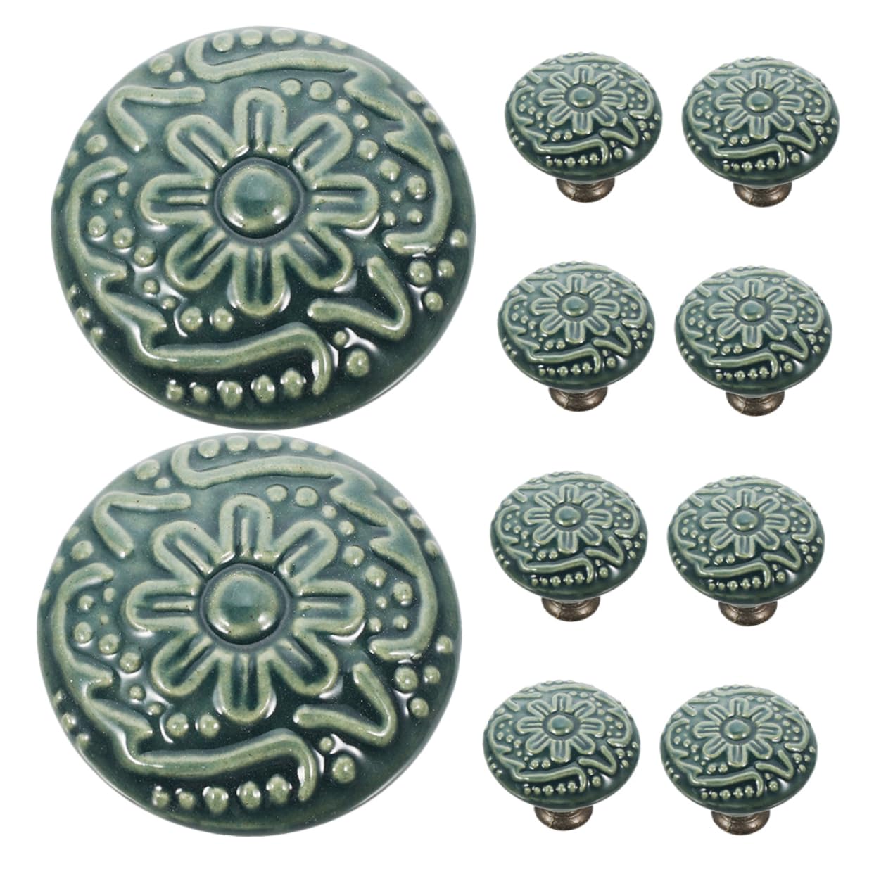 Mikikit 40pezzi Pomelli Ceramica Per Armadi Maniglie Decorative Per Mobili Stile Retro Facile Installazione Sfumato Perfetti Per Casa e Ufficio
