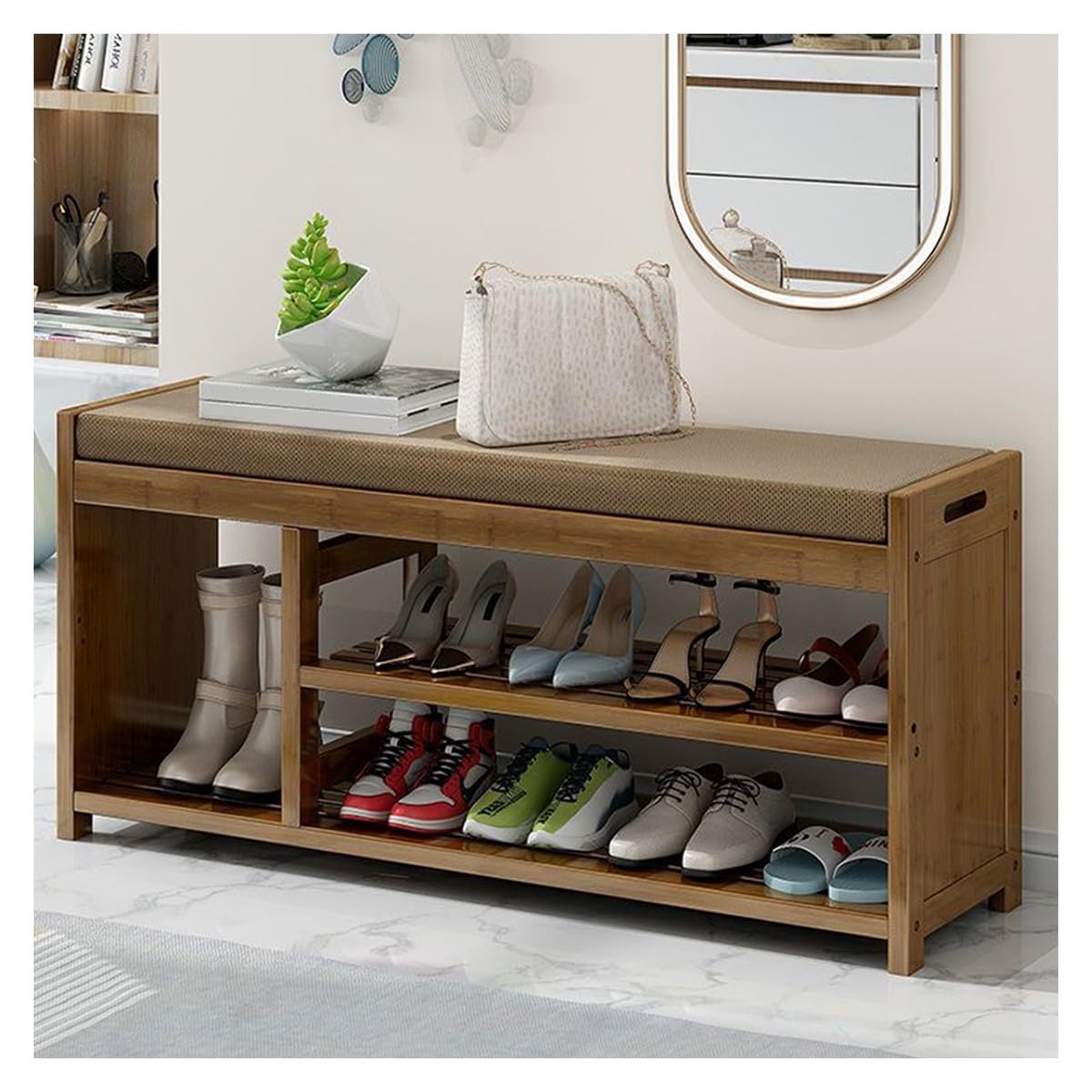 Rangement à chaussures avec compartiment caché pour gagner de l'espace chez soi