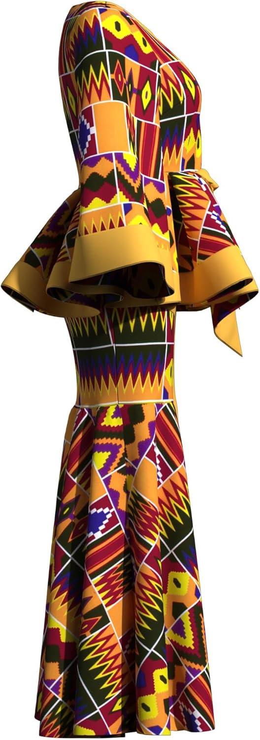 ABCWAX Women African Wax Print Two Piece Outfits Set Elegant African Traditional Clothing Dashiki Top and Skirt - Image 5