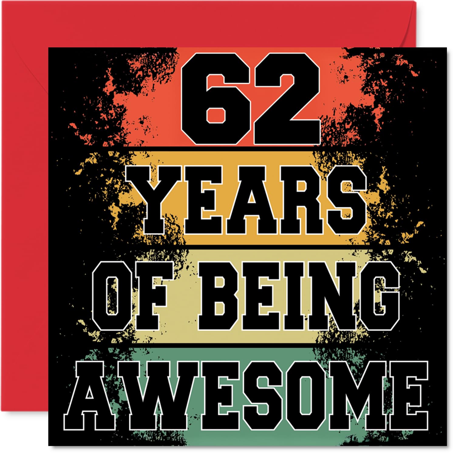 62nd Birthday Cards for Men Women - Being Awesome - Happy Birthday Card for 62 Year Old Man Woman Uncle Grandma Friend Auntie, 145mm Bday Greeting Cards