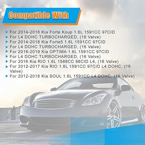 Miniatura 3 de FIWARY Kit de cadena de distribución para Kia 2012-2018 Rio Soul Forte Forte5 Optima 1.6L Turbo 16V Reemplazar OE 243212B620 244202B611 244312B620