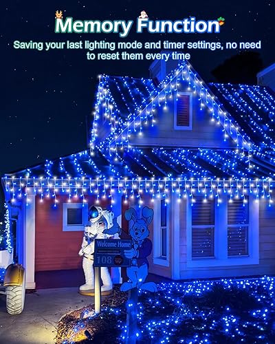 Miniatura 5 de Luces de Navidad para exteriores, 486 luces LED de Navidad de 53 pies para exteriores, temporizador y memoria, enchufable, 8 modos de luces