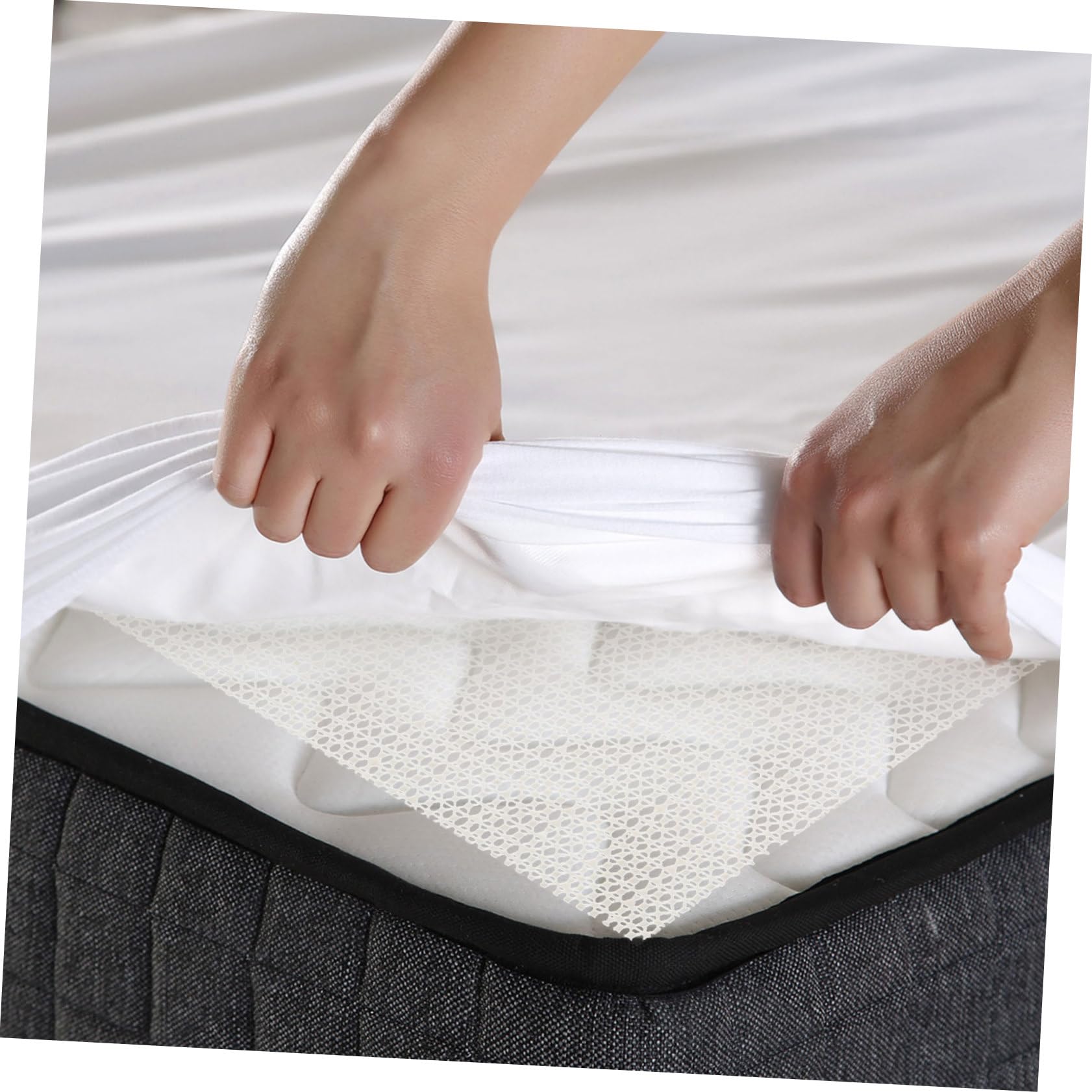 OSALADI Tapis Protège Le Glissement et L'enroulement Antidérapant 200x300cm en PVC Blanc pour Tapis de Couloir et Sols Durs