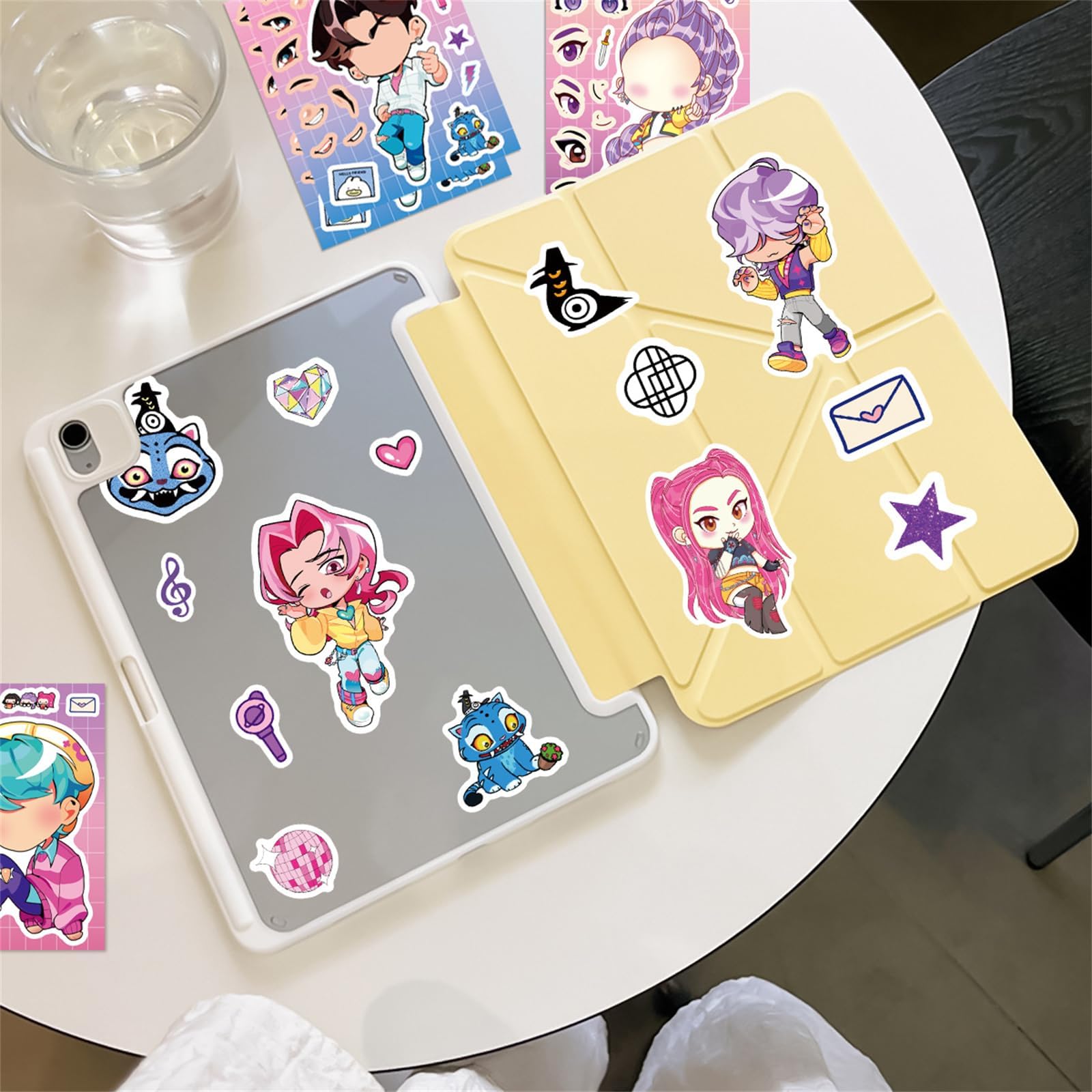 32Pcs Demon Hunters Stickers, Korean Idol DIY Dress-Up Stickers, Waterproof Vinyl Stickers for Laptop Phone Skateboard Water Bottle, Cute Korean Fashion Gift for Kpop Fans - 5