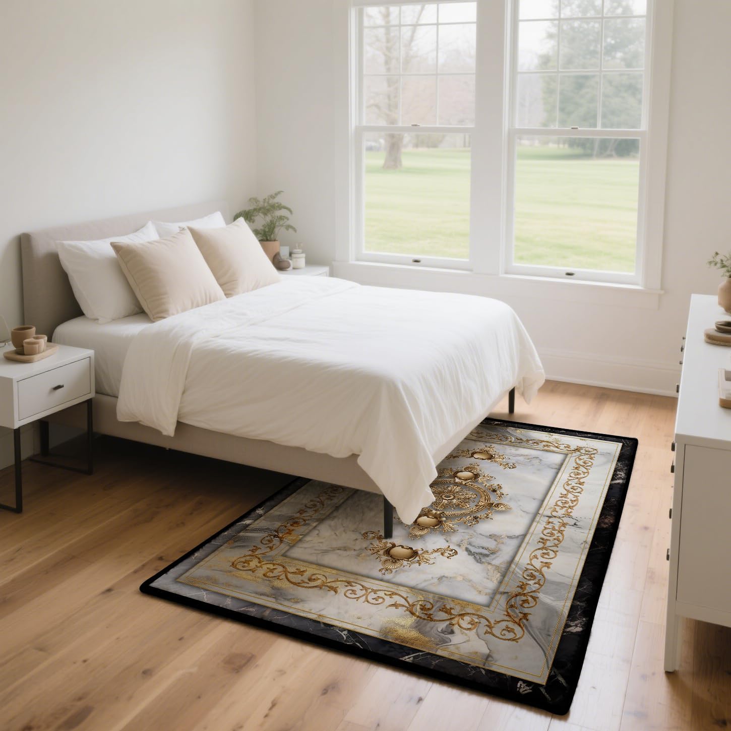 Area Rug 4×6 Washable Vintage Resistant Non-Slip Large Carpet Palace Marble Personalized Rugs Suitable for Decorating Carpets in Living Rooms,Dining Rooms and Bedrooms