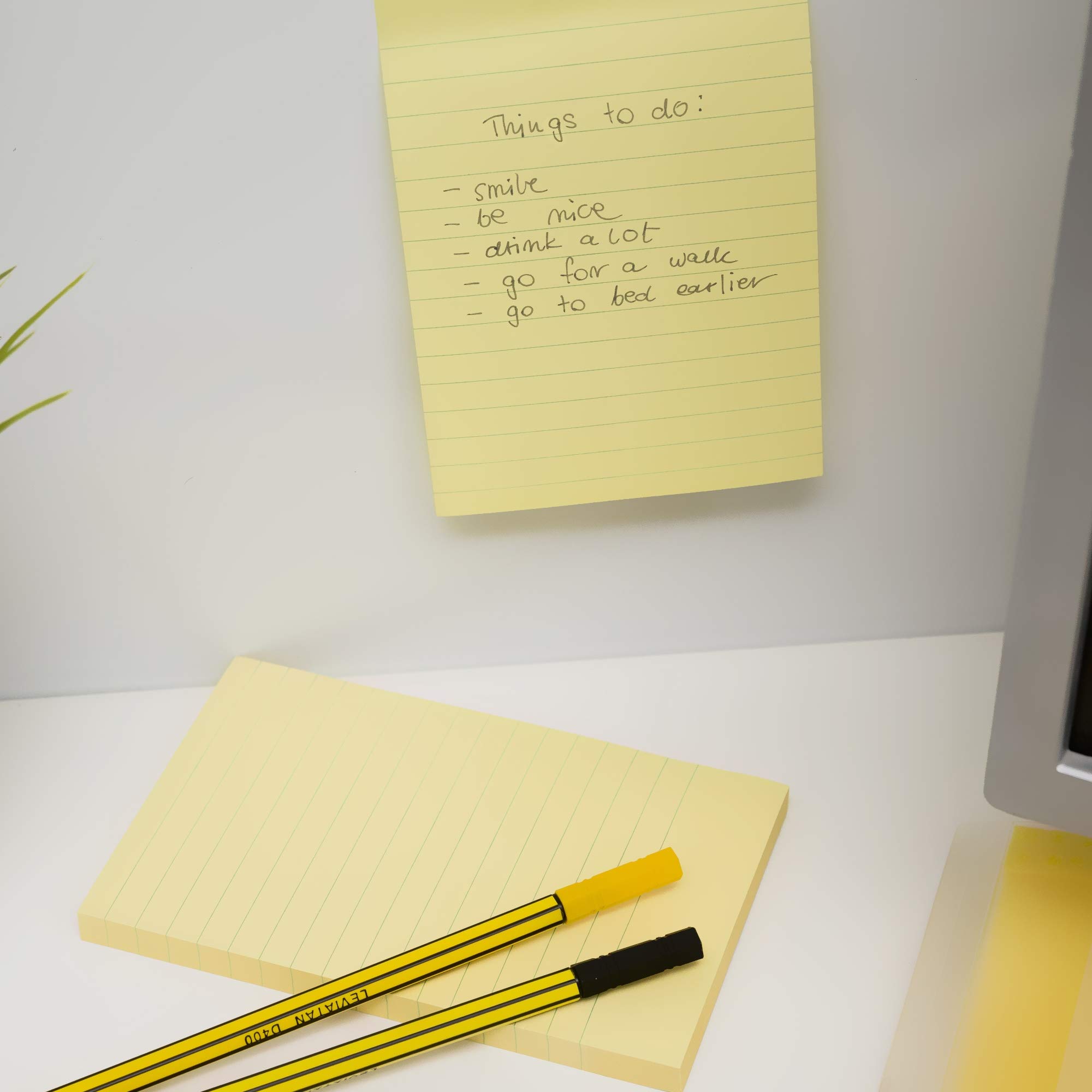 Kores N46125 – Blocco Di Note Autoadesive Post-it® Gialle, Formato Rettangolare, Per Ufficio E Scuola