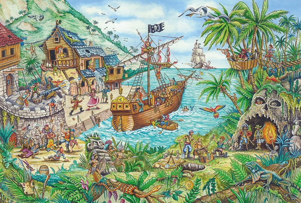 Schmidt Spiele 56330 in The Pirate Bay, Includes Pirate Flag, Children's Puzzle, 100 Pieces, Multi-Coloured