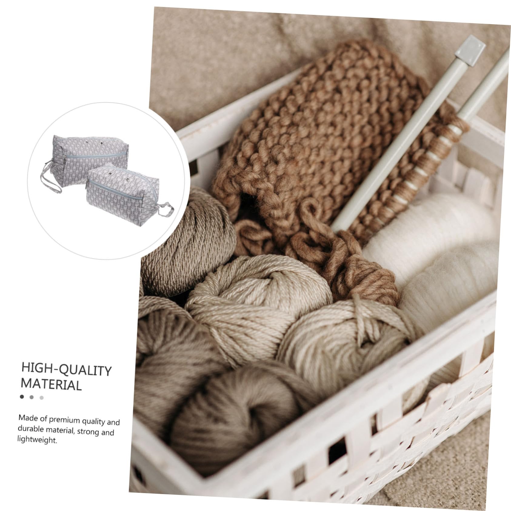 Operitacx 2pezzi Borsa Portaoggetti Per Maglia Lana Da Organizer Per Accessori Maglieria Sacchetti Di Stoccaggio Per Uncinetto e Materiale Da Cucito