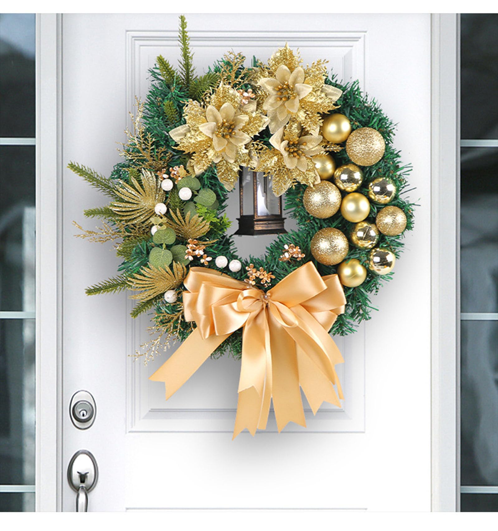 Weihnachtsdeko Kranz FAMKEEP Weihnachtskranz Mit LED-Lichtern & Kiefernzapfen – Deko Für Tür, Fenster Oder Kamin (30cm) Selber Machen