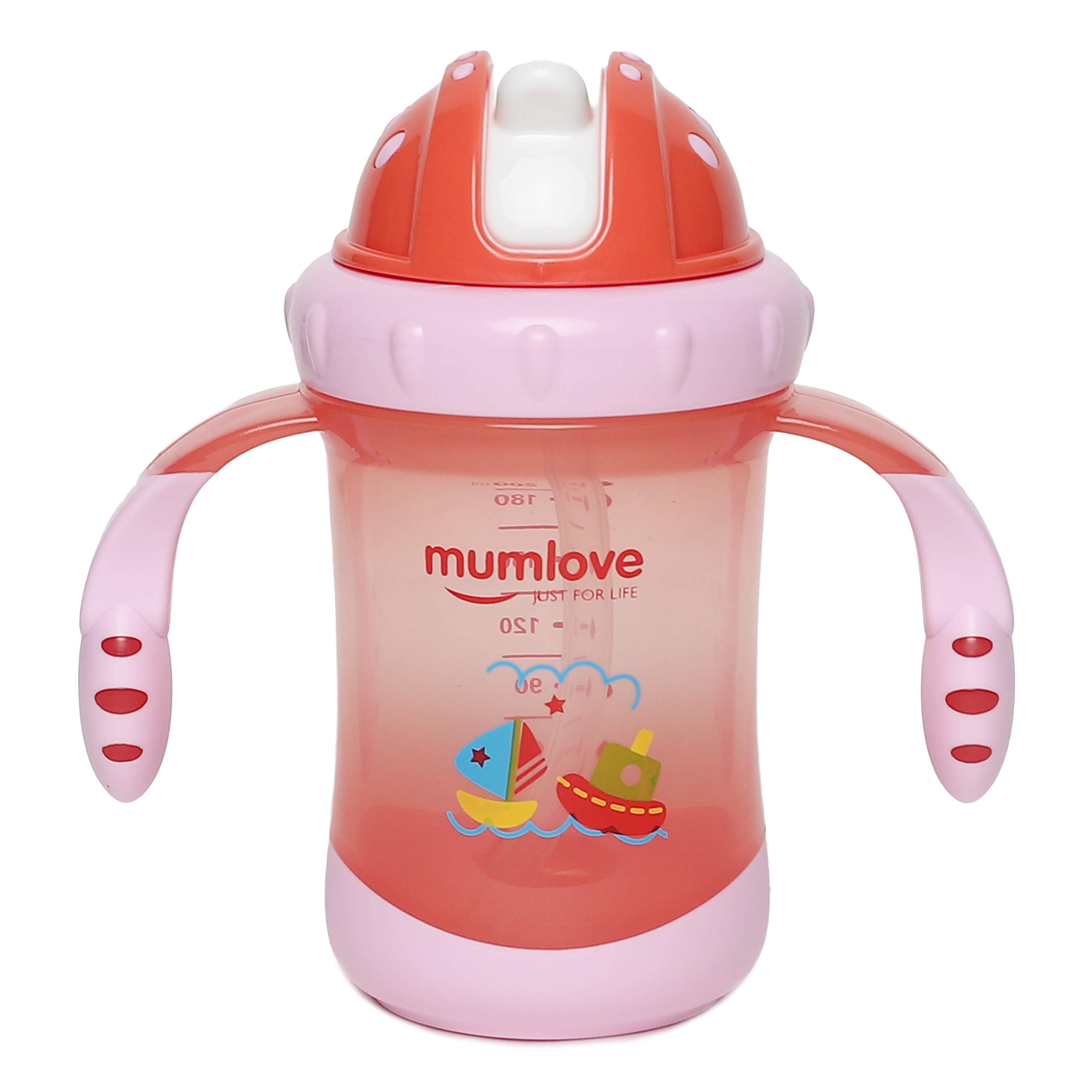 xcluma Baby Straw Training Cup with Sliding lid (Pink)-image-18