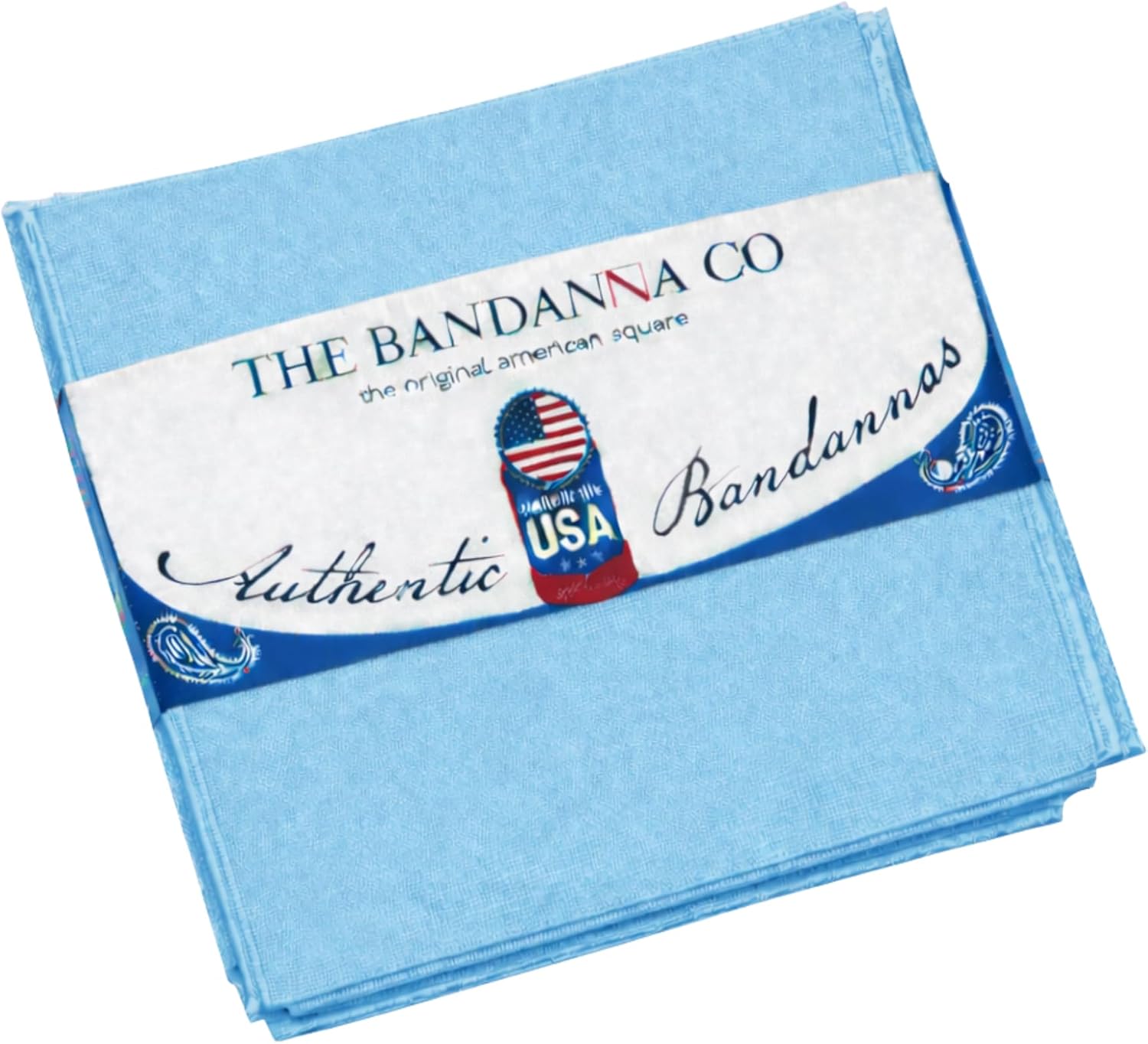 Colorful Bandanas – Solid Color Cotton Bandannas 22x22 Inches, 100% Cotton, Unisex Bandana Scarf, Machine Washable, Bulk Multipack Available in 4 & 12 Packs (Light Blue, 12)