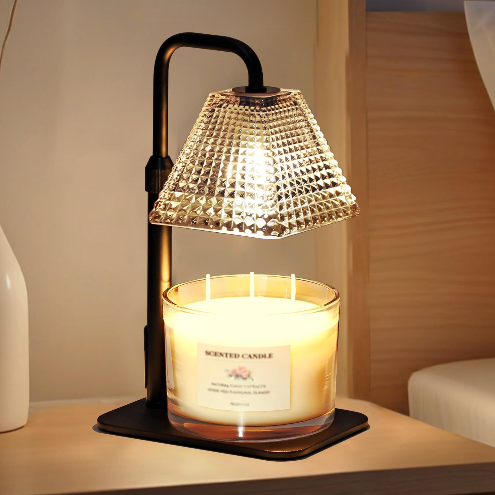 Candle Warmer Lamp with Timer Dimmer Adjustable Height Electric Dimmable Wax Warmer for Scented Jar Candles Mom Birthday