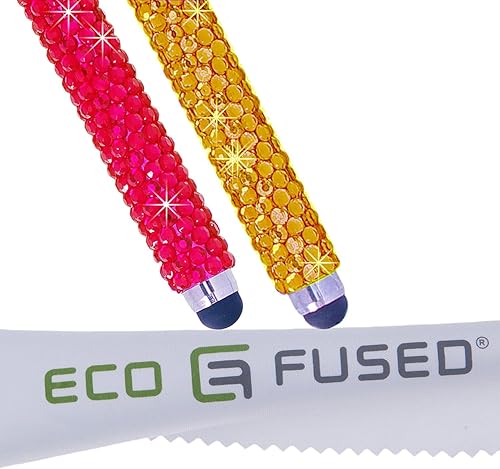 Miniatura 10 de Eco-Fused Rotuladores universales Bling Stylus  2 lápices capacitivos cubiertos con gemas largas compatibles con todos los dispositivos de pantalla