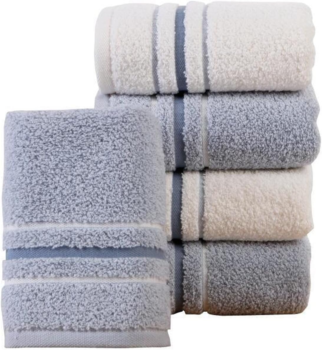 Soft Cotton Towels 3 Pack, Absorbent Bath & Face Towels, 70x34cm, Brown or Grey(Grey)