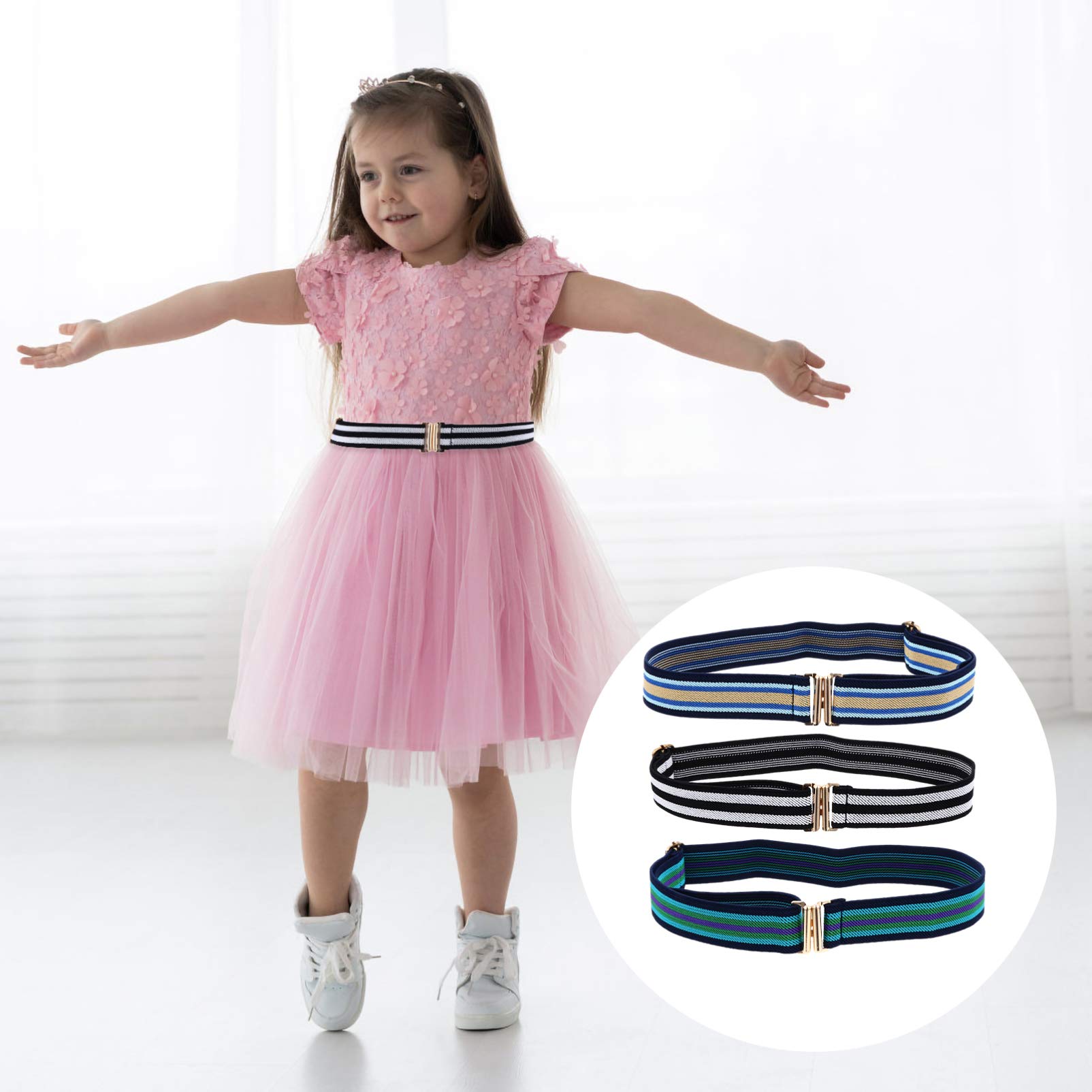 VALICLUD Sets Pcs Adjustable Boy Girl Belt Stretchy Waistbelt for Boys Girls High Elasticity Comfortable Fit Assorted Colors