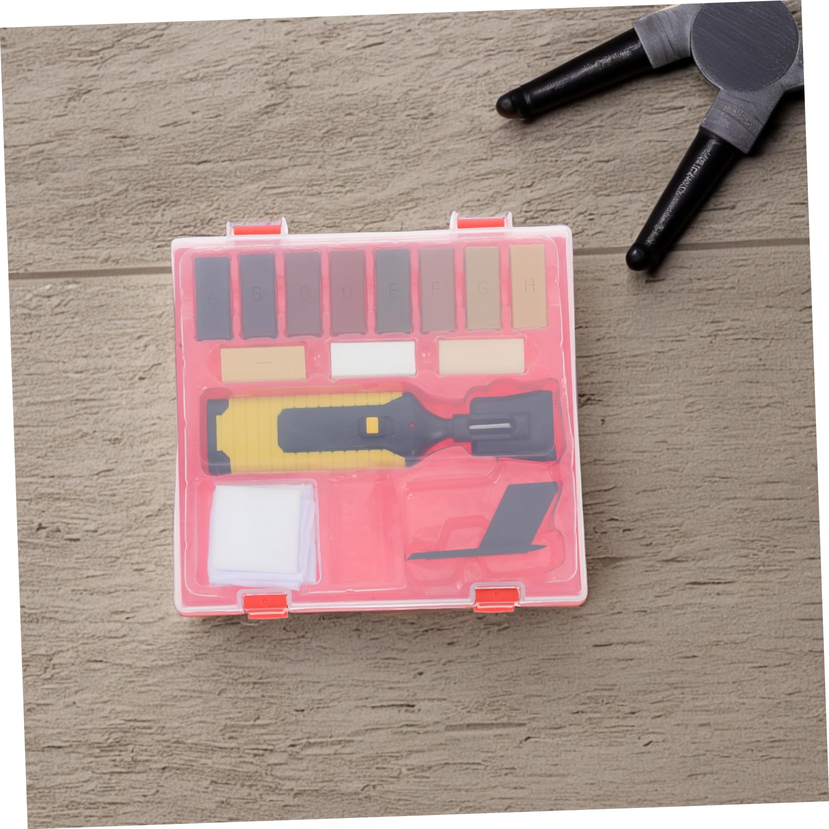 Housoutil Kit Reparación Madera Juego de Reparación de Suelos y Muebles, Cera para Pisos de Madera, Quita Rayones, 1 Set para Hogar y Uso Comercial