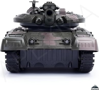 Oyuncak 2.4GHz Uzaktan Kumandalı Paletli Rc Tank Şarjlı Işıklı Sesli Gövdesi 360° Dönen Askeri Tank