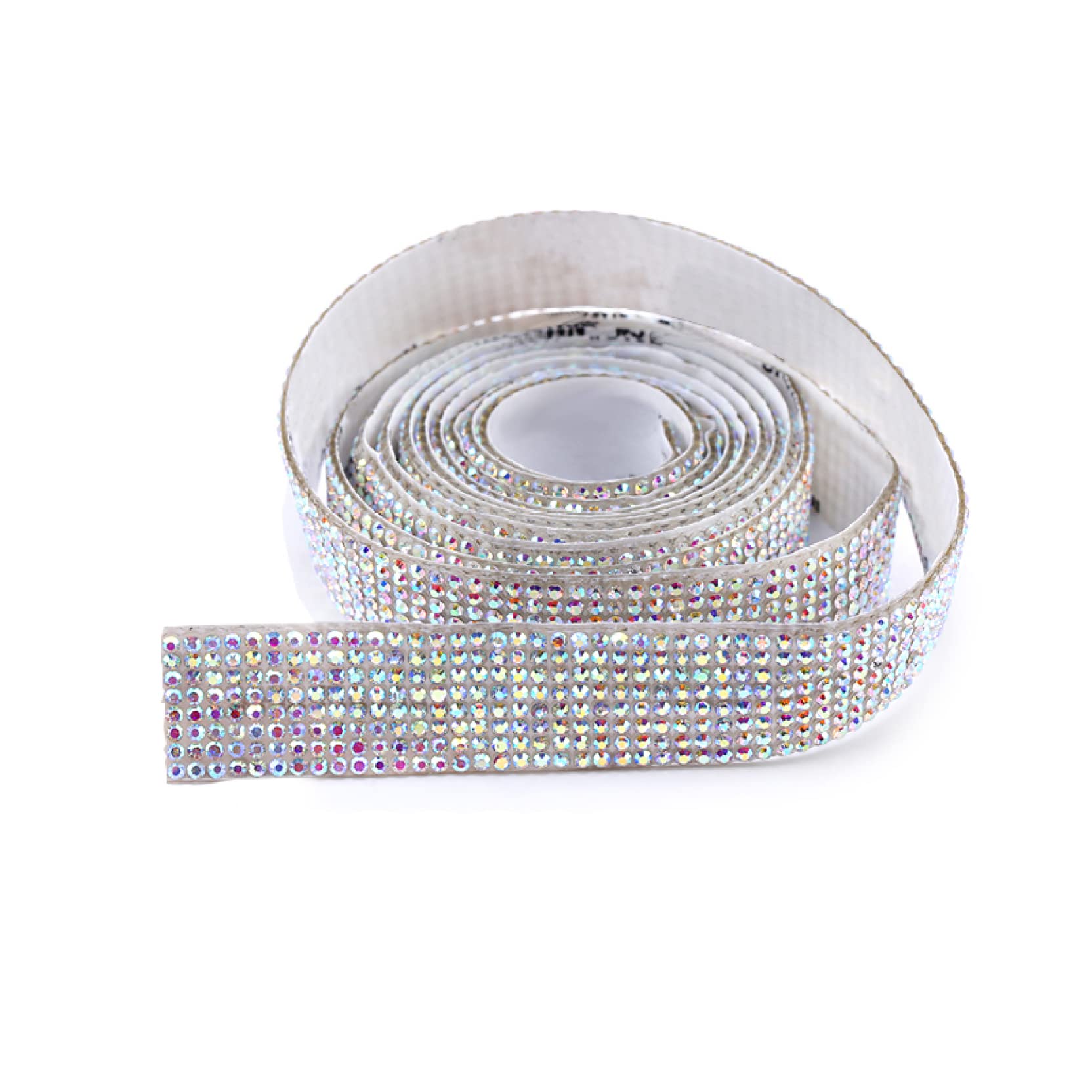 ACiyD 1 Yard Strasssteine Selbstklebend Glitzer Kristallband Band Kette DIY Strassband Trim für Autotelefon Dekorationen (Color : 27mm Crystal Yellow, Size : 1 Yard) (18mm Crystal Clear 1 Yard)