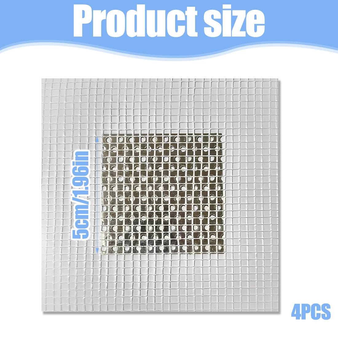 Patch de Réparation Mur Blanc 2 Pouces 4 Pièces Auto-Adhésif Aluminium Plaque de Plâtre