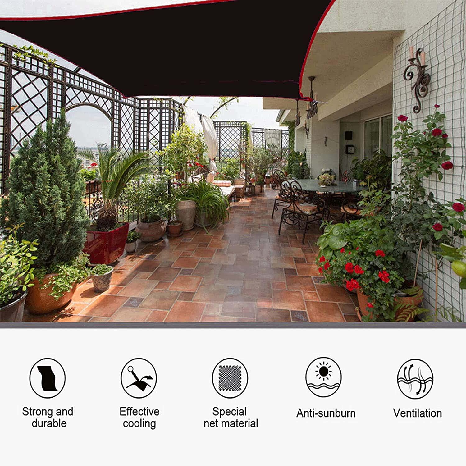 LYGBAOFUL a Vela Impermeabile per Patio Esterno 5X6m da Sole Resistente con Blocco della Luce Solare al 97% Pieghevole per Giardino e Posto Auto Coperto Lago Blu