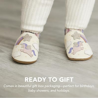 Robeez Baby Girls and Unisex Soft Soles Slip-Resistant Crib Shoes Slippers for Infant and Toddler, 0-24 Months
