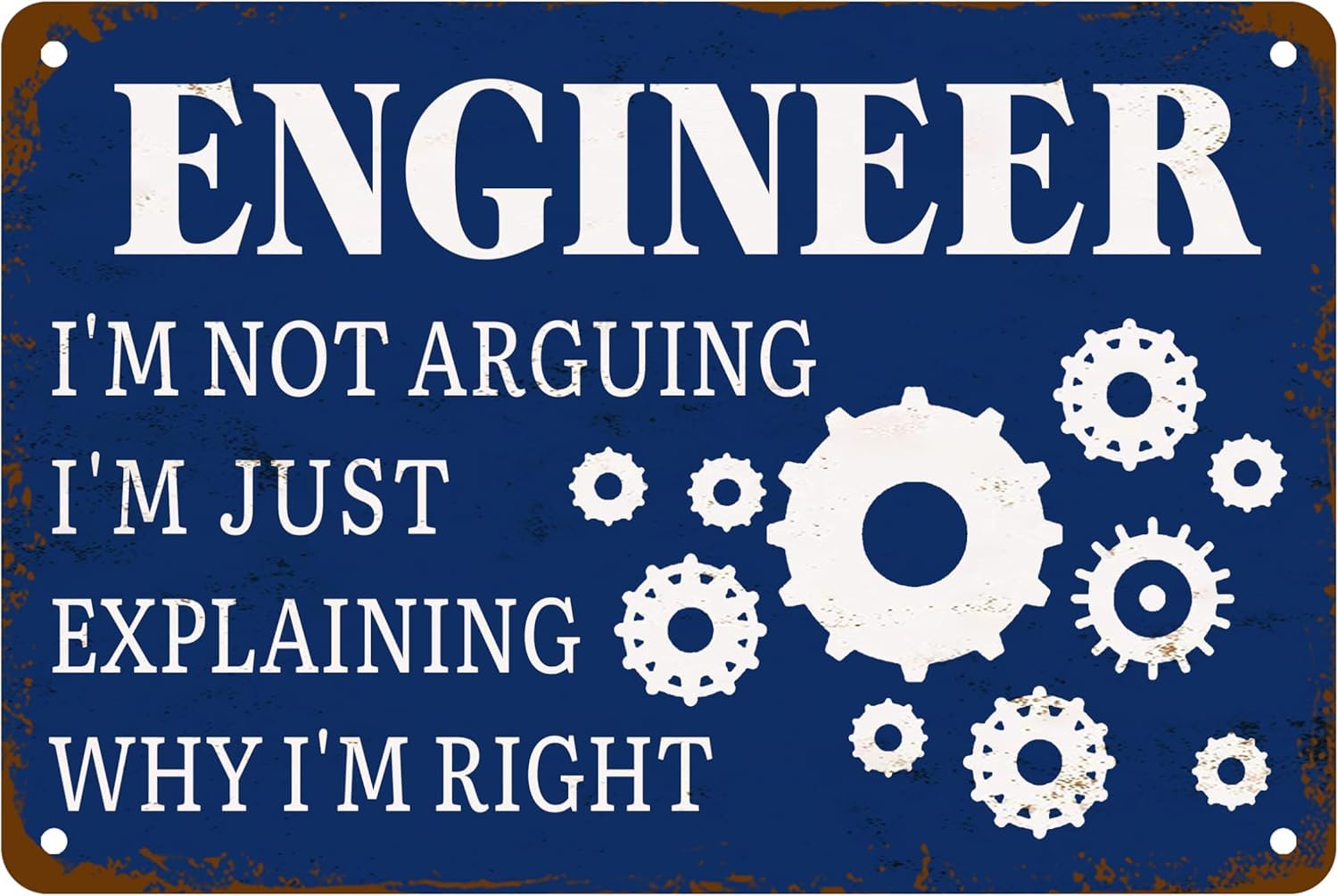 Anceky Engineer Decor I'MArguing I'M Just Explaining Why I'M Right Metal Tin Sign Funny Quotes For Engineer's Home Office Man Cave Bedroom Accessories Garage Bar Pub Cafe Decor 12"x16"