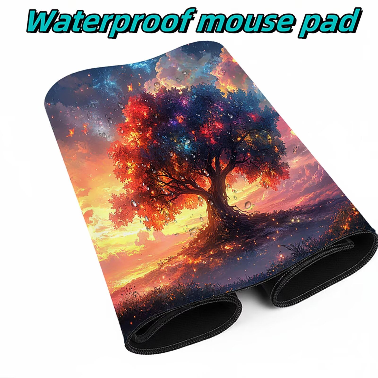 Podkładka pod mysz Drzewo Życia Podkładka pod mysz XXL 1000 x 500 x 3 mm Podkładka pod mysz z antypoślizgową gumową podstawą do laptopa Klawiatura Gamer PC Dekoracja Jesień Biuro Chmura DBYH-4842