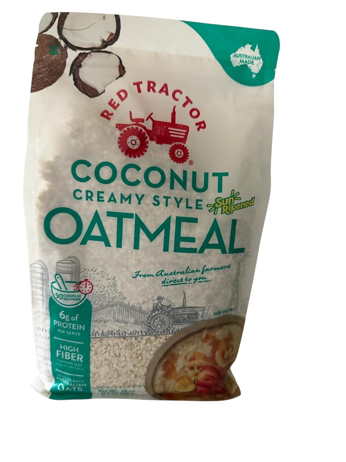 Avena Instantánea Estilo Cremoso Coco - 12 Porciones, Alto en Fibra y Proteína