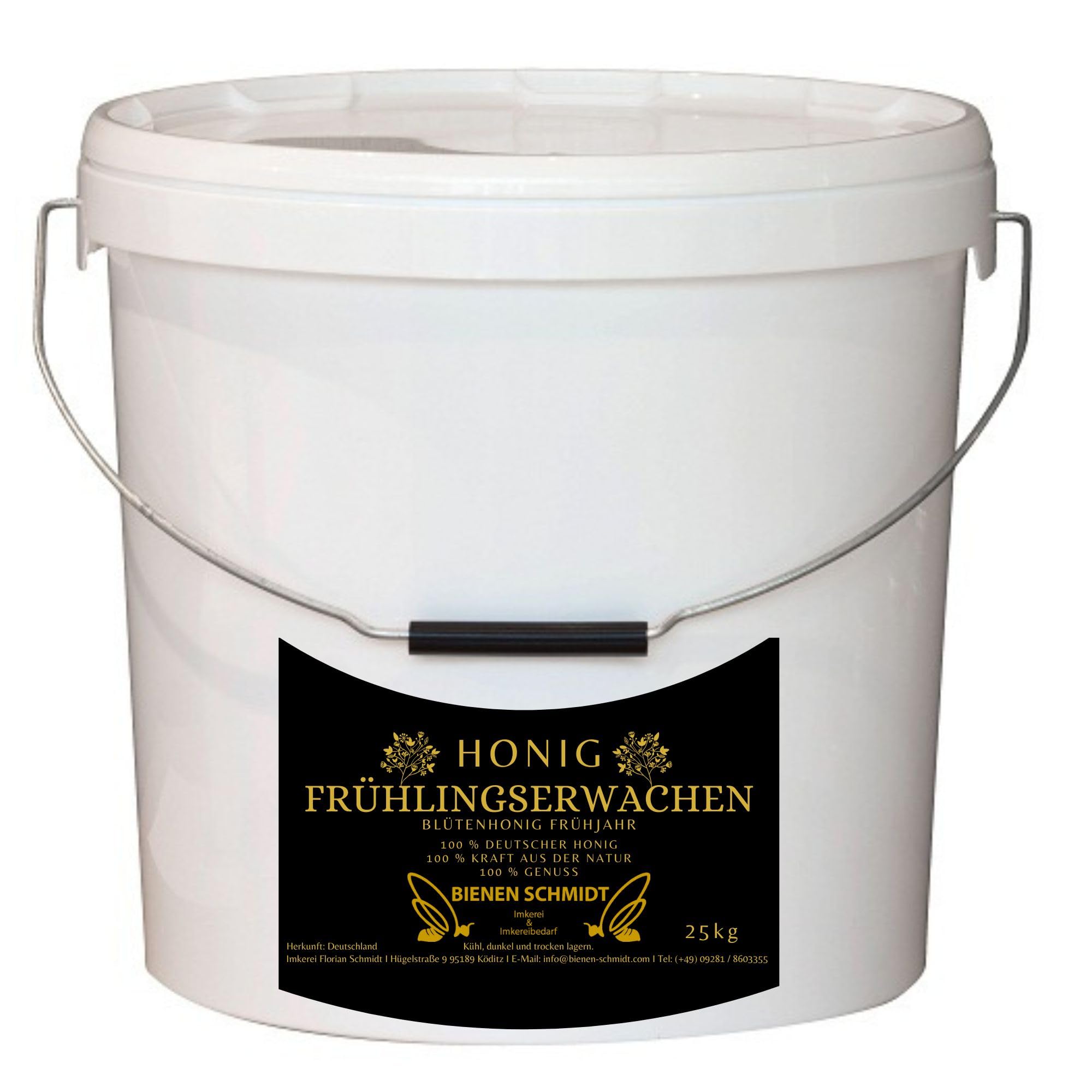 25 kg Eimer lebensmittelecht Original Deutscher Honig Frühjahrshonig aus Oberfranken (Nord-Bayern) Honig rein und natürlich