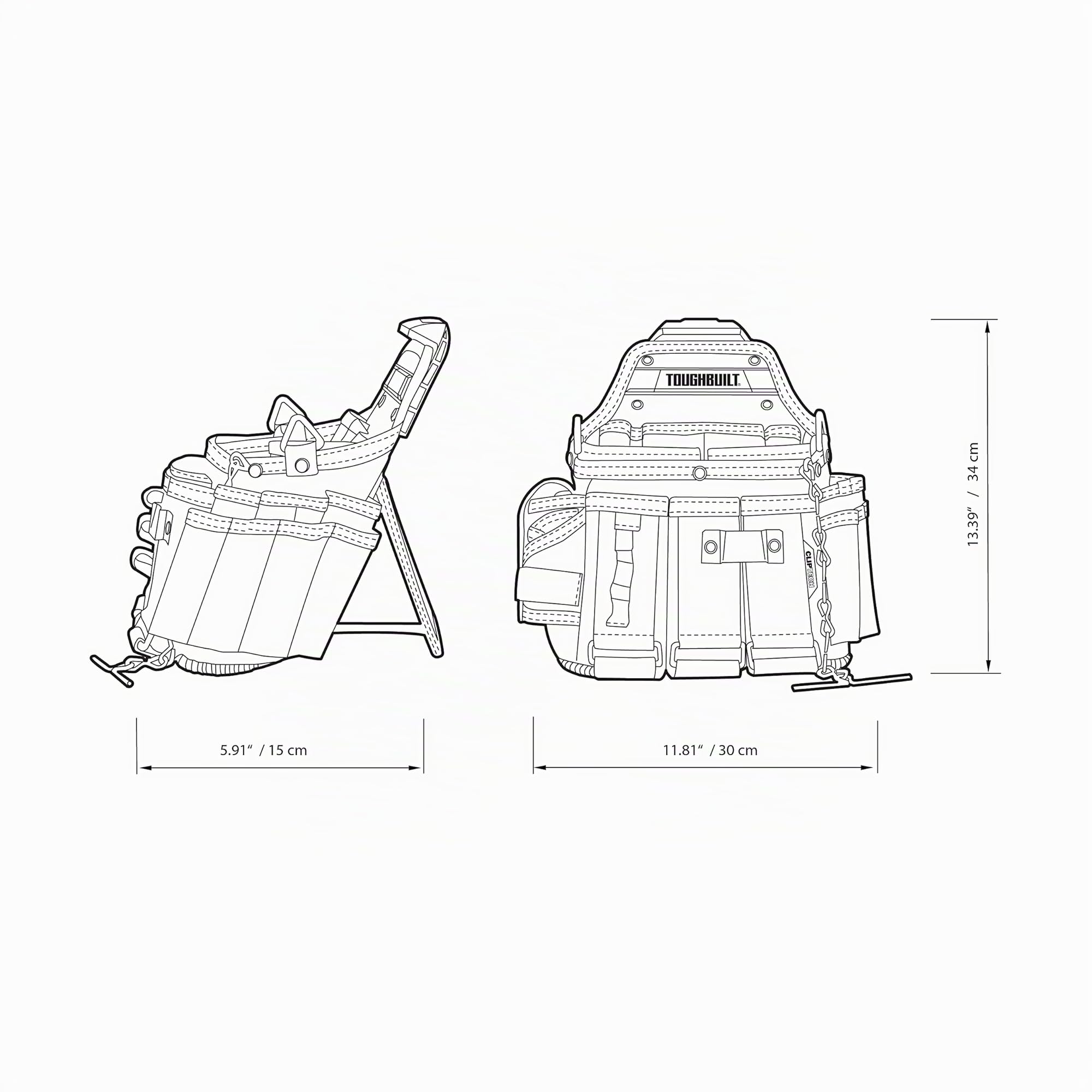 Bolsa para Electricista Incluye Correa para el Hombro, ToughBuilt Master TB-CT-104, tamaño Complejo