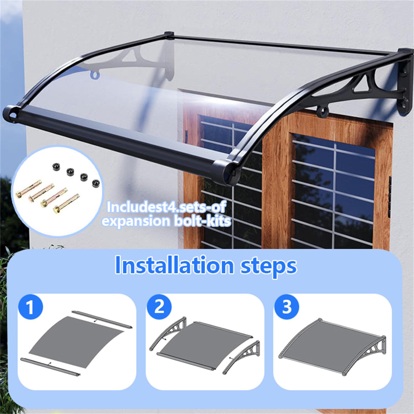 Tenda da giardino per esterni per porta d'ingresso e finestre, protezione UV, pioggia, neve e luce solare, tende versatili per veranda e giardino
