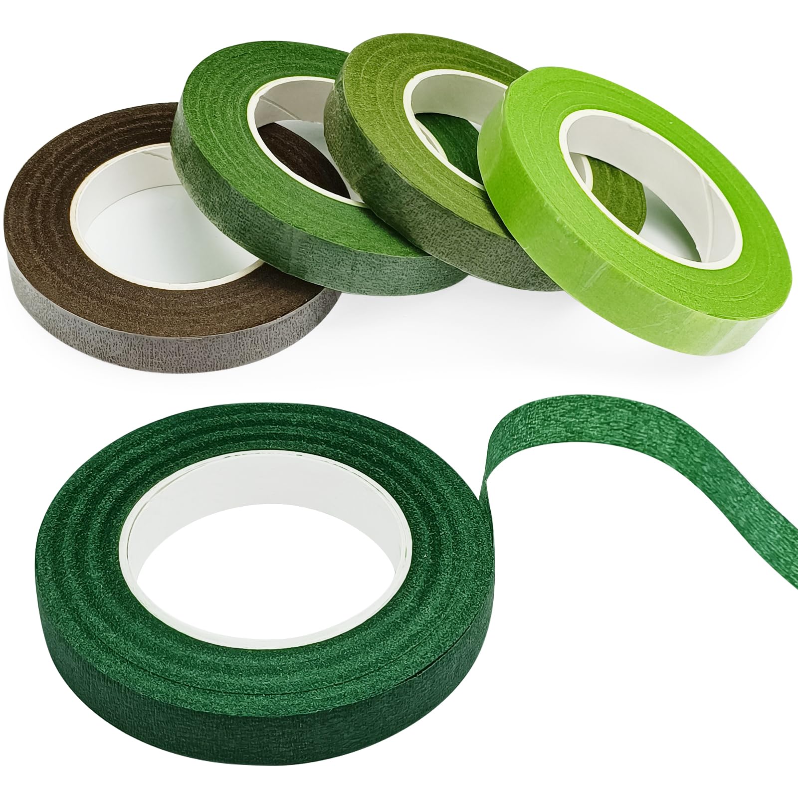 GCVOPTON 5 Roll Floral Tape, 1/2 Inch 30 Yard Florist Tape, Flower Wrap Tape for Fresh Flowers Artificial Flowers Arrangements Crafts, Wedding Bouquet