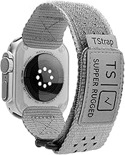 TStrap Compatible with Apple Watch Strap for Men - Grey Nylon iwatch 49mm 46mm 45mm 44mm 42mm Sport Bands - Military Workout Strap for Ultra 1/2 Series 10 9 8 7 6 5 4 3 2 1 SE