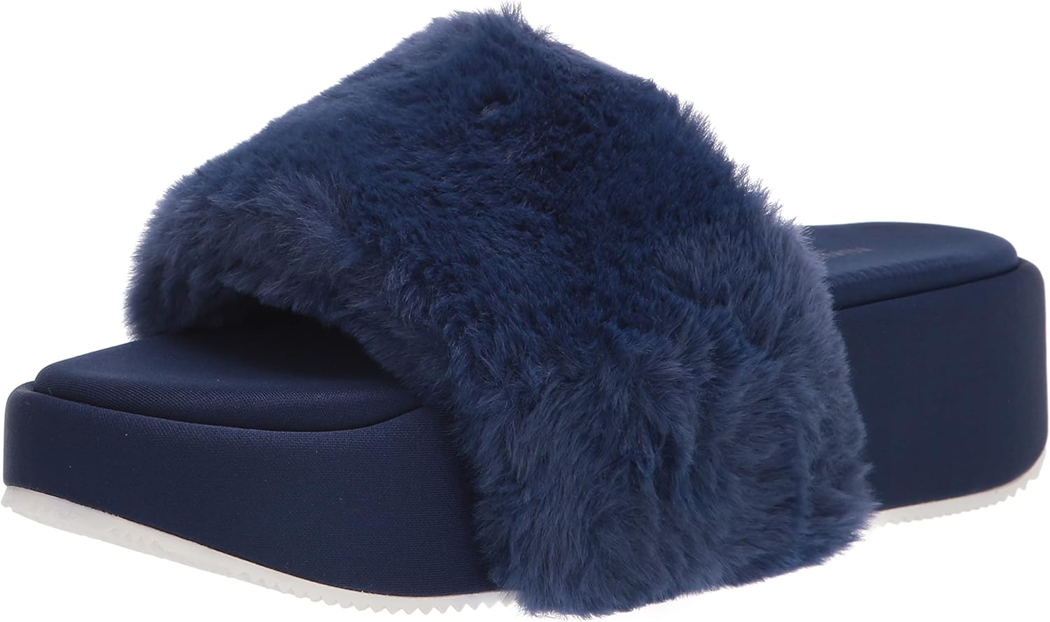 Nine West Women's Rize Flat Sandal, Medium Blue Fabric, 8