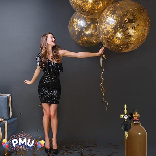 Miniatura 5 de PMU Globo de ahorro de helio  Inflador de flujo de aire y regulador con indicador  Apagado automático de doble lámina de látex relleno de globos