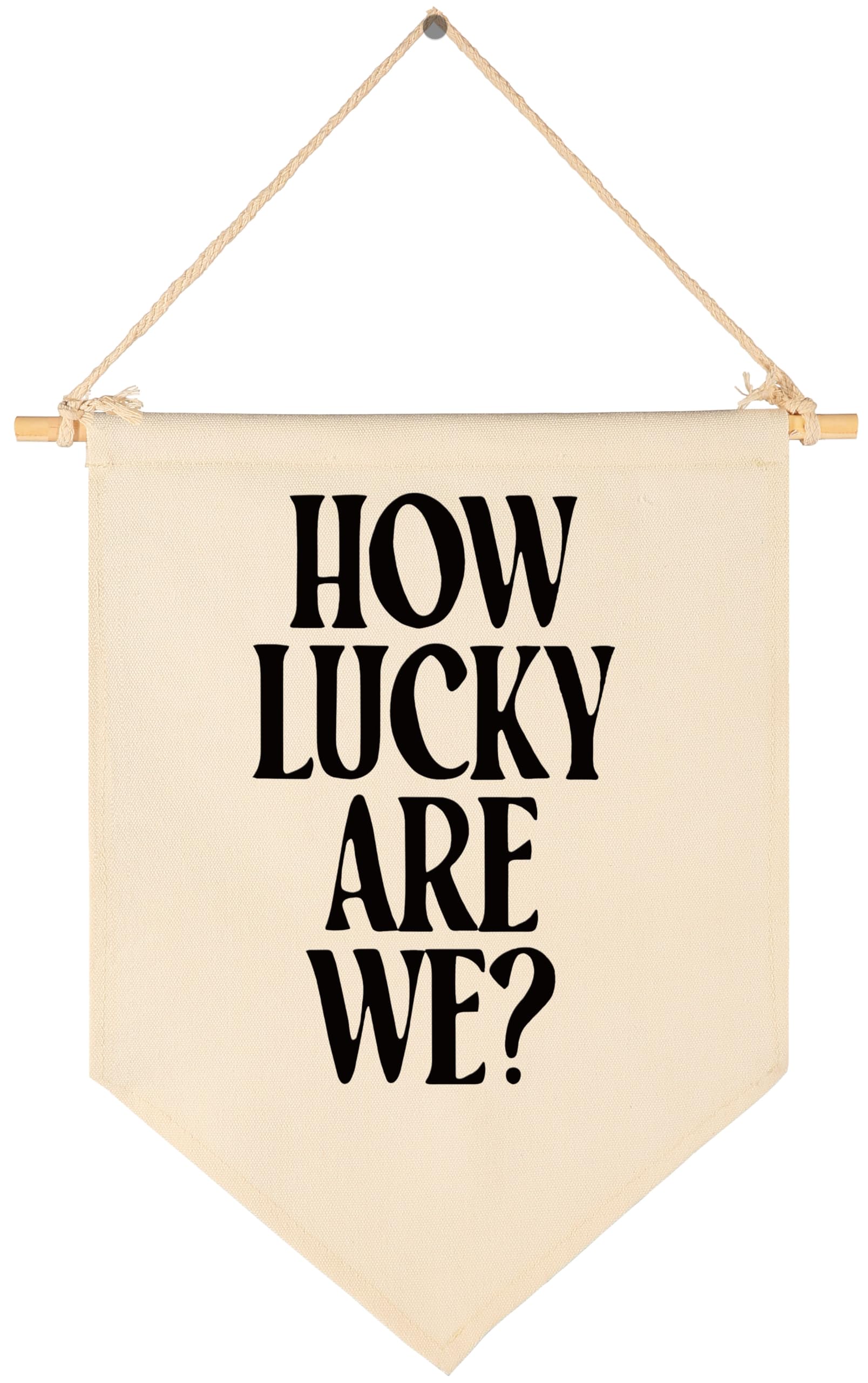 How Lucky are We-Home Bedroom Daily Reminders Affirmation Poster-Dopamine Decor,Motivational Trendy Sign,Apartment Dorm Wall Decor,Positive Canvas Banner Flag Pennant Wall Art Gift