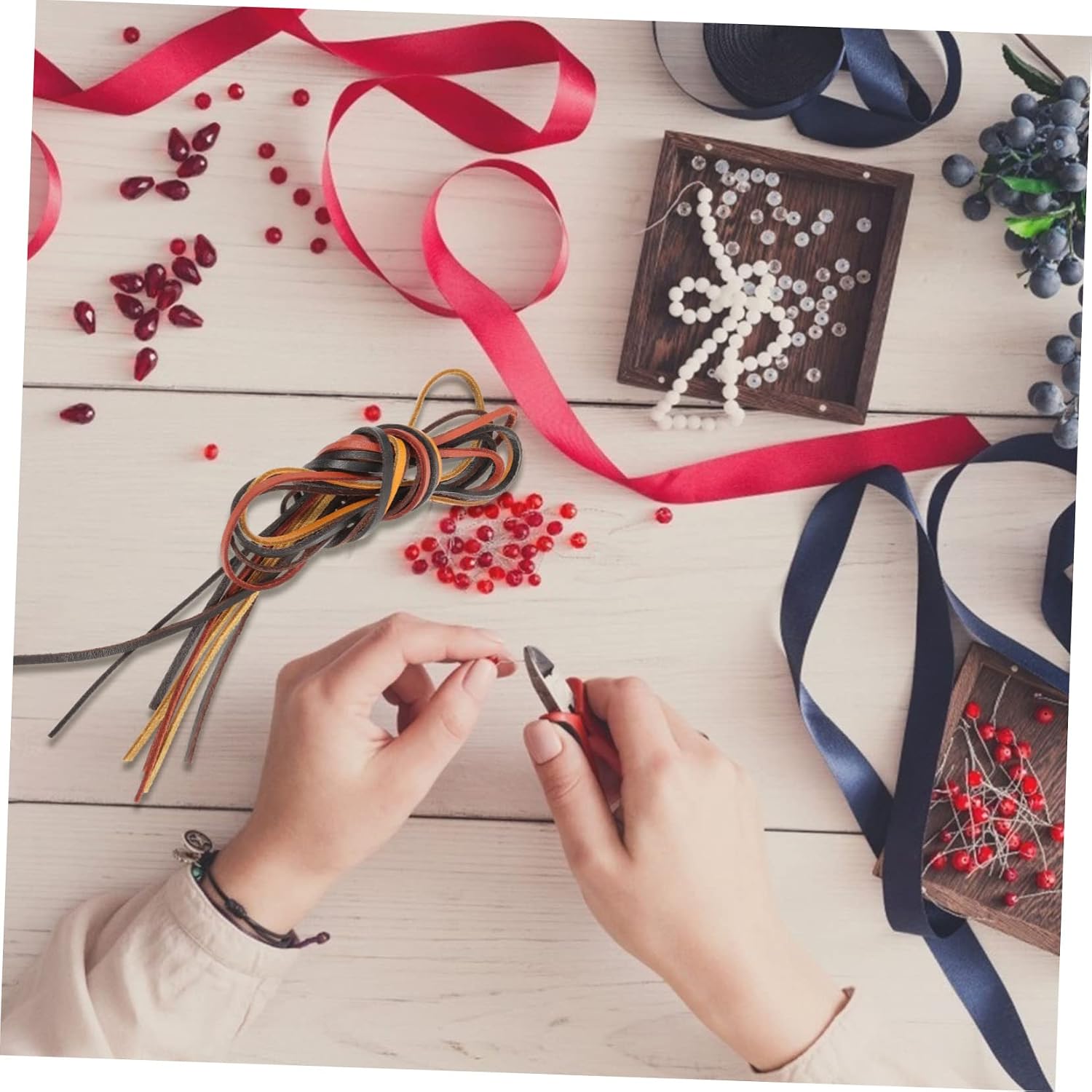 Tofficu 12pcs DIY Leather Cord for Jewelry Making Durable Beading Rope for Bracelets Necklaces Crafts Lightweight Versatile Strings