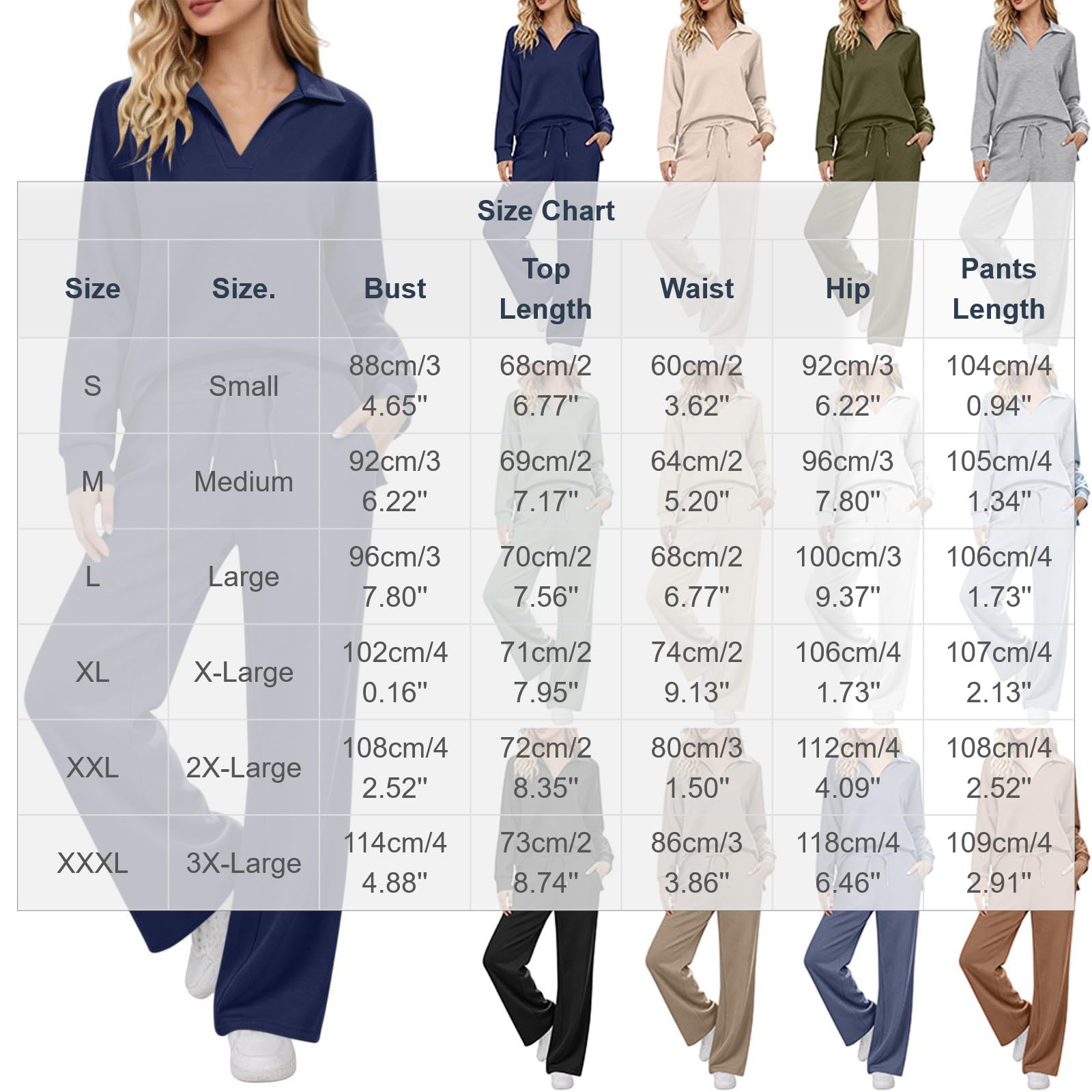 Ensemble Jogging Femme Survêtement Femme Haut Col Revers Et Jogging Pantalon Large Femmes 2 Pièces Activewear Automne Hiver Loungewear Set Doux Et Confortable Ensemble De Sport