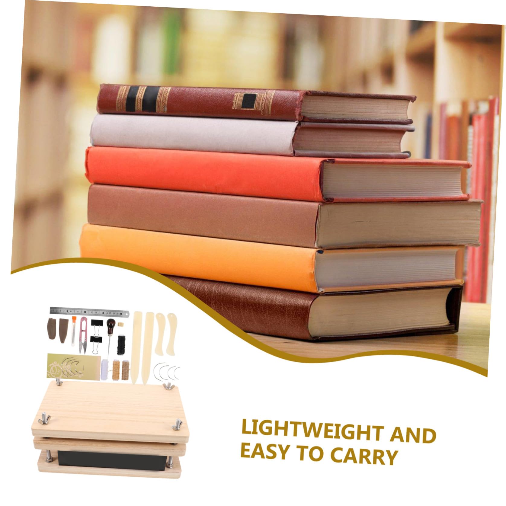 Zerodeko Kit para Hacer Libros, Prensa de Encuadernación de Madera y Metal, Portátil, para Restauración de Libros Antiguos y Bricolaje de Encuadernación