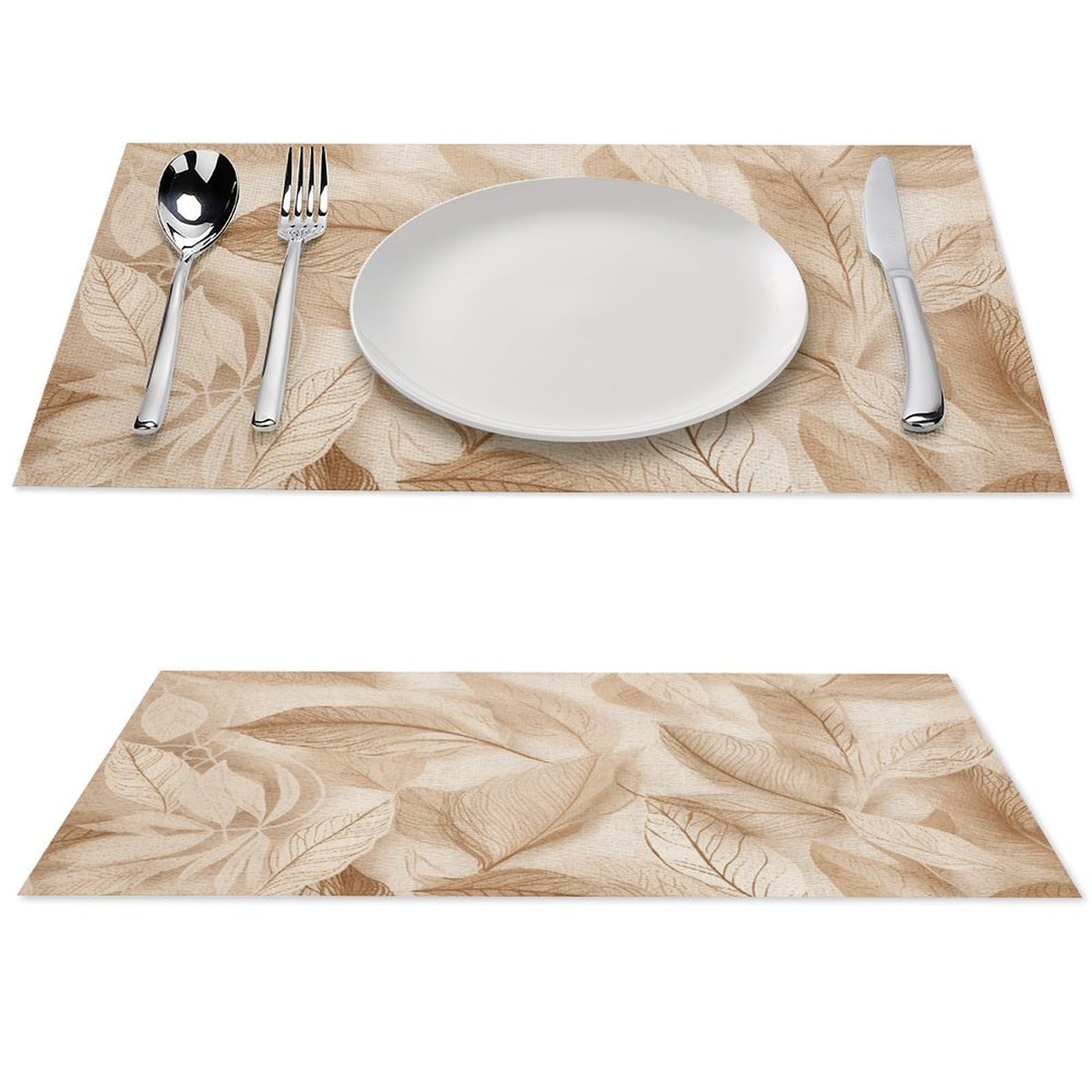 Set de table en PVC durable effet tissu beige napperon résistant haute qualité